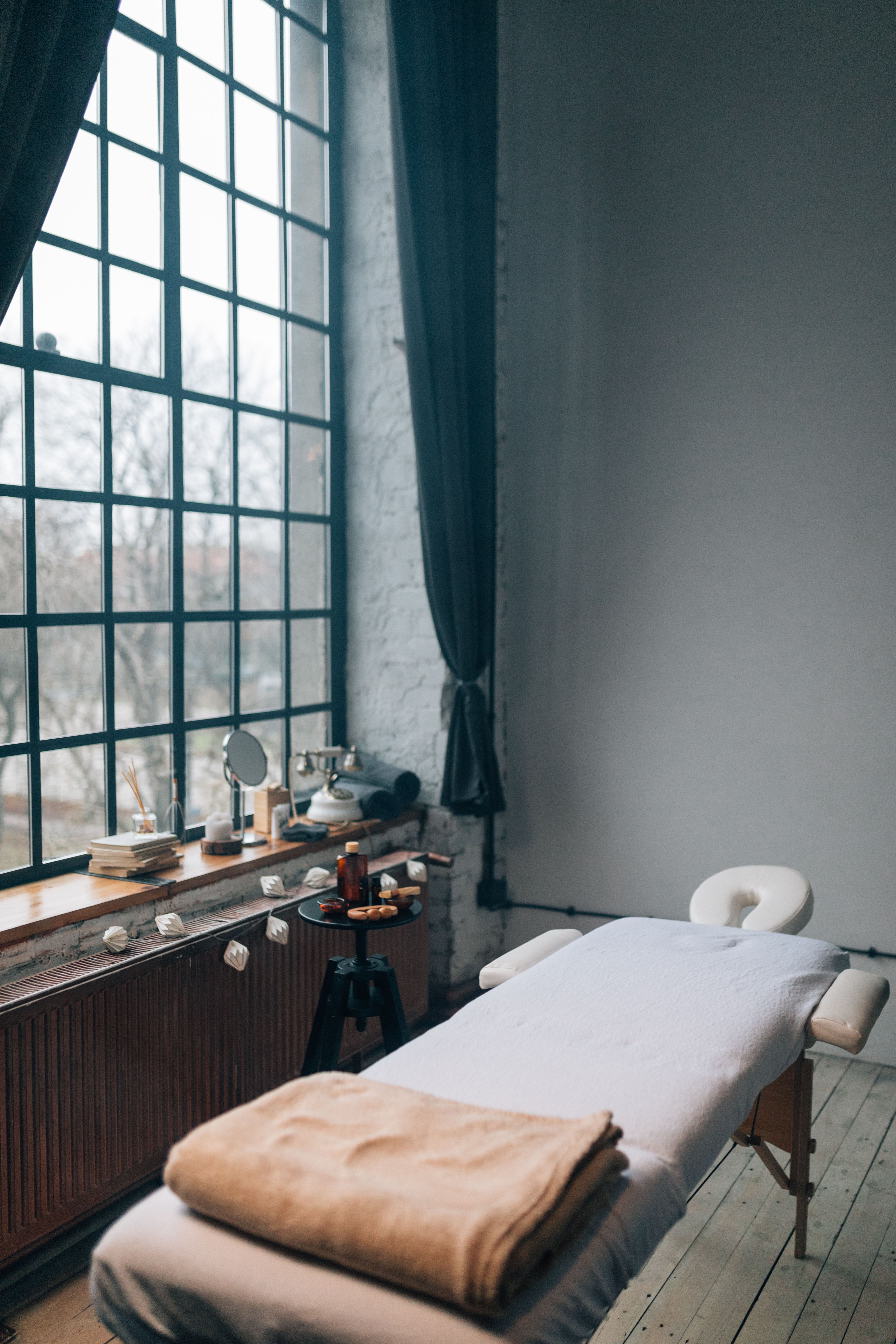 Massage therapy treatment room at Total Wellness Rehab Brampton